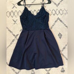 Charlotte Russe Navy Lace Mini Dress